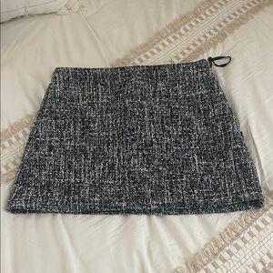 Chic Black and White Tweed Skirt